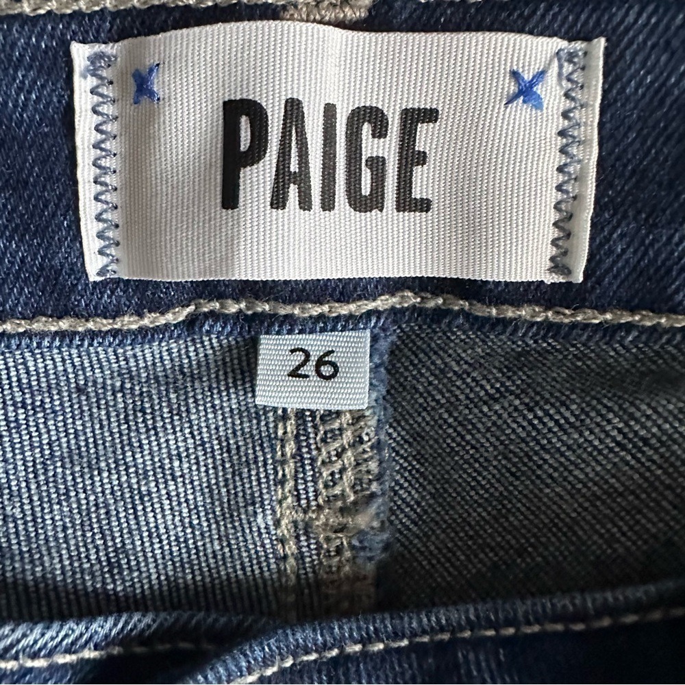 PAIGE Hoxton Slim Jeans Dori Distressed Dark Wash Women's Size 26 - Picture 4 of 8